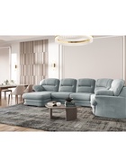 Диван б/д угловой левый Квин 6, не раскладной/Newtone aqwa blue - фото 14953411