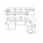 Диван б/д угловой правый Квин 6, не раскладной/Dacota 14 - фото 14990423