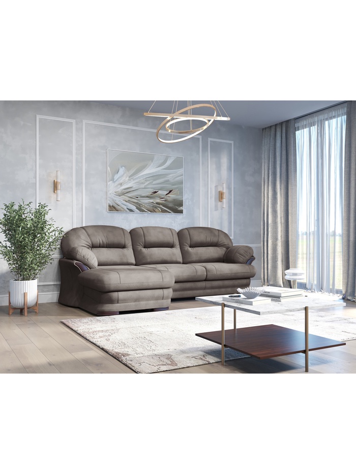 Диван угловой малый «Квин 6», левый, пружинная «змейка», раскладушка «Седофлекс», цвет серый dacota 10 - Фото 1