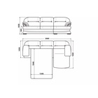 Диван угловой левый Квин 6 м/д /Newtone aqwa blue - фото 14990433