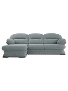 Диван угловой левый Квин 6 м/д, не раскладной/Newtone aqwa blue - фото 14953580