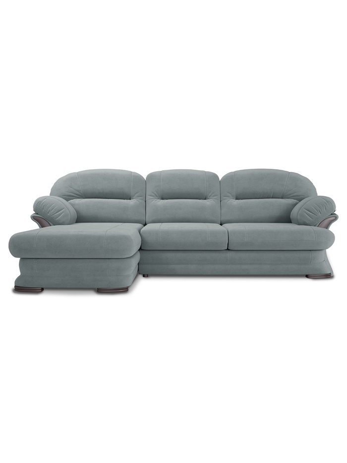 Диван угловой малый «Квин 6», левый, пружинная «змейка», без механизма, цвет серо – голубой newtone aqwablue - Фото 1