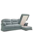 Диван угловой правый Квин 6 м/д /Newtone aqwa blue - фото 14953630