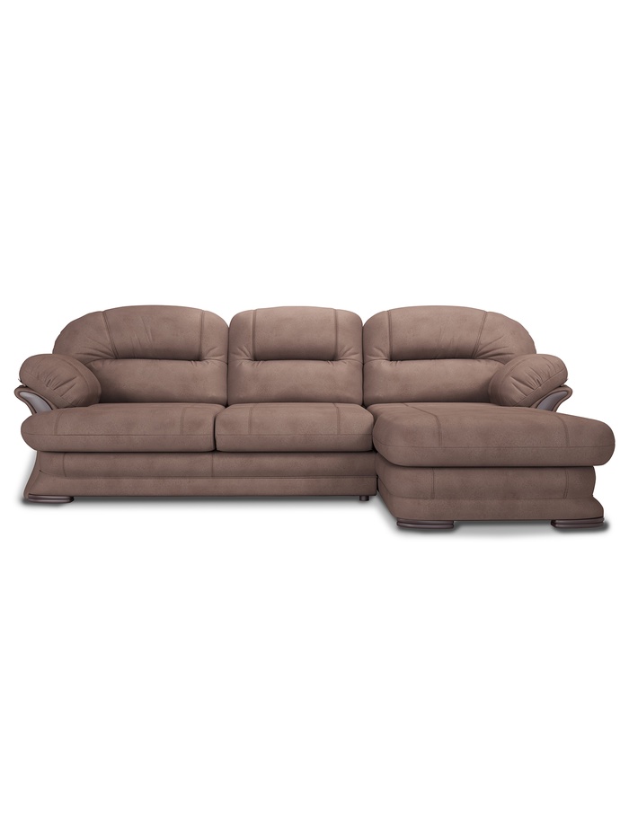 Диван угловой малый «Квин 6», правый, пружинная «змейка», без механизма, цвет коричневый dacota 06 - Фото 1