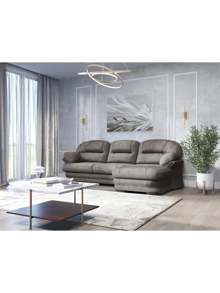 Диван угловой малый «Квин 6», правый, пружинная «змейка», без механизма, цвет серый dacota 10 - Фото 1