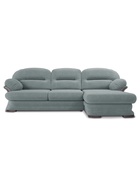 Диван угловой правый Квин 6 м/д, не раскладной/Newtone aqwa blue - фото 14953668