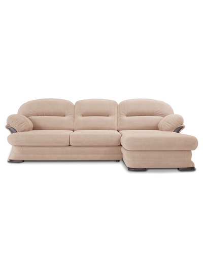 Диван угловой малый «Квин 6», правый, пружинная «змейка», без механизма, цвет бежевый luma 03