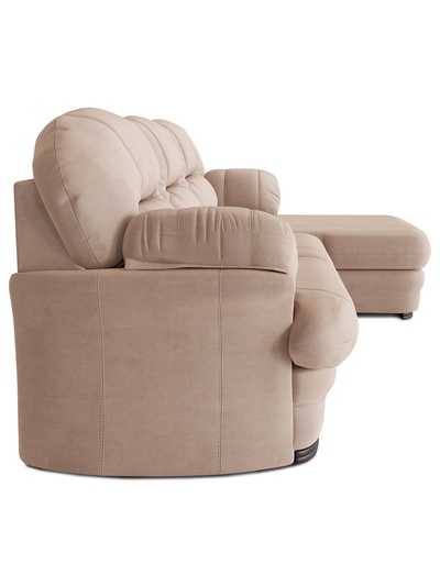 Диван угловой малый «Квин 6», правый, пружинная «змейка», без механизма, цвет бежевый luma 03