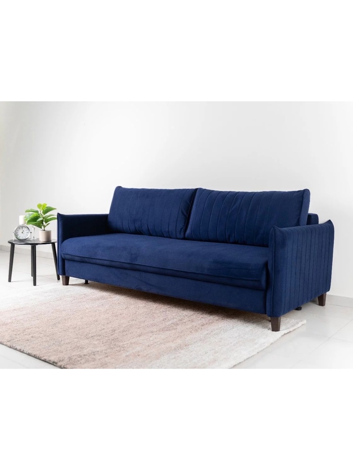 Диван прямой «Мальме», НПБ, тик - так, цвет синий luma 25