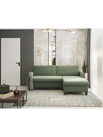 Диван угловой «Мальме», НПБ, тик - так, цвет оливковый newtone Kiw