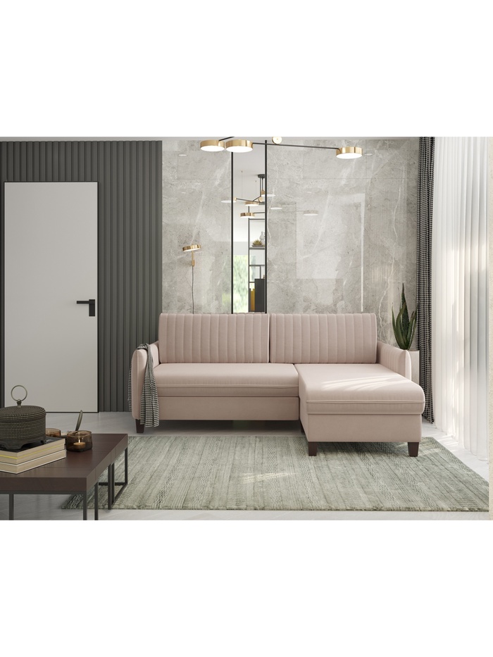 Диван угловой «Мальме», НПБ, тик - так, цвет бежевый luma 03