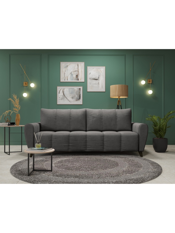 Диван прямой «Маркланд», НПБ, тик - так, цвет серый luma 24