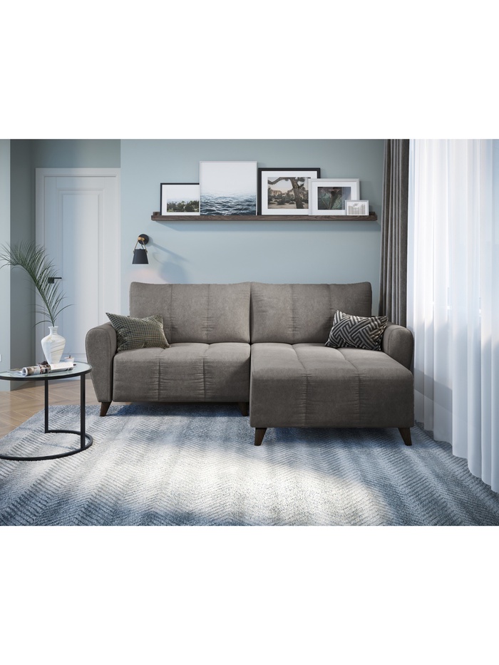 Диван угловой «Маркланд», НПБ, тик - так, цвет серый luma 24