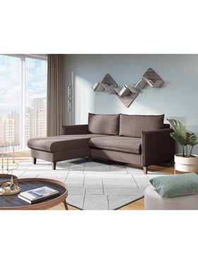 Диван угловой Ольборг/Newtone dark brown