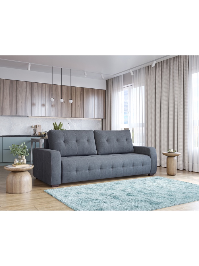 Диван прямой «Санрайз», НПБ, еврокнижка, цвет серый luma 23 - Фото 1