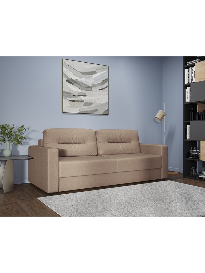 Диван прямой «Сантана 4», без стола, НПБ, «еврокнижка», цвет коричневый luma 06 - Фото 1