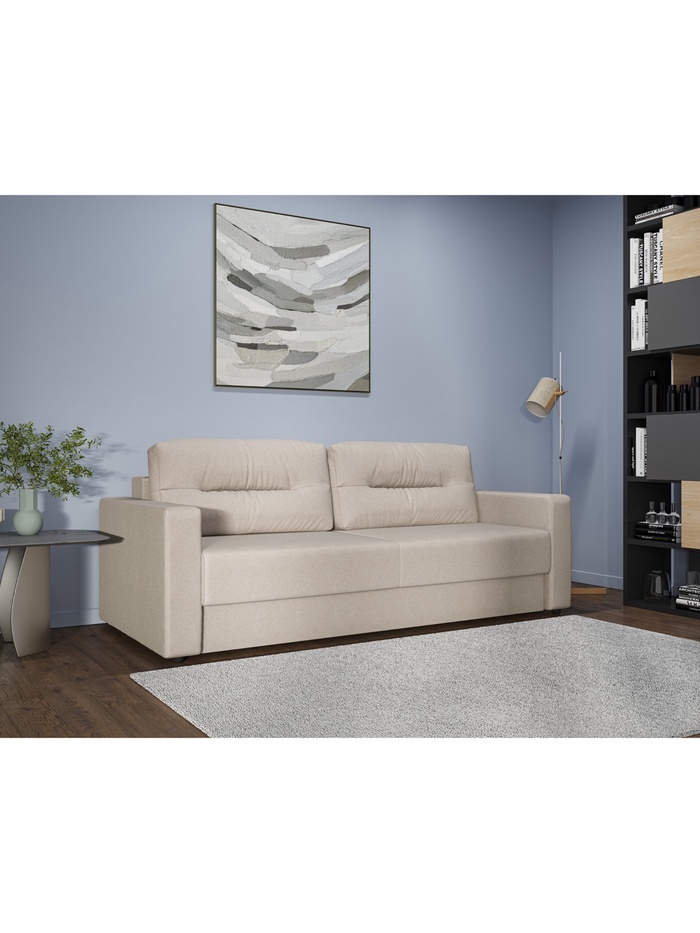 Диван прямой «Сантана 4», без стола, НПБ, «еврокнижка», цвет бежевый ultra ivory - Фото 1