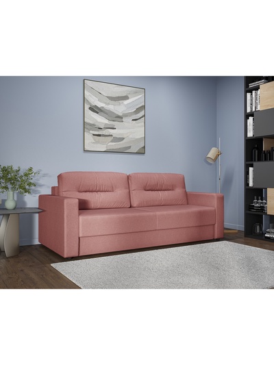 Диван прямой «Сантана 4», без стола, НПБ, «еврокнижка», цвет коралловый ultra coral