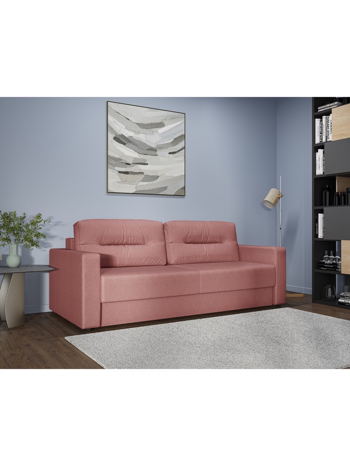 Диван прямой «Сантана 4», без стола, НПБ, «еврокнижка», цвет коралловый ultra coral - Фото 1