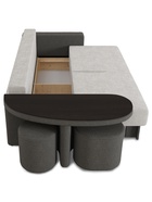 Диван прямой «Сантана 4», со столом, левый, НПБ, «еврокнижка», цвет белый/серый luma 01/luma 24 - Фото 7