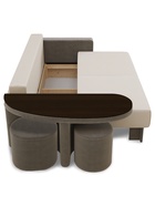 Диван прямой «Сантана 4», со столом, левая, НПБ, «еврокнижка», цвет бежевый/коричневый ultra ivory/ultra stone - Фото 7