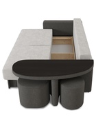 Диван прямой «Сантана 4», со столом, правая, НПБ, «еврокнижка», цвет белый/серый luma 01/luma 24 - Фото 7