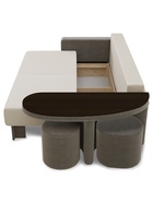 Диван прямой «Сантана 4», со столом, правая, НПБ, «еврокнижка», цвет бежевый/коричневый ultra ivory/ultra stone - Фото 7