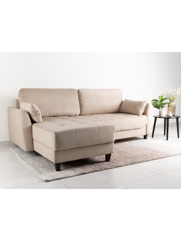 Диван угловой «Скандинавия», левый, НПБ, тик – так, цвет бежевый Newtone beige - Фото 1