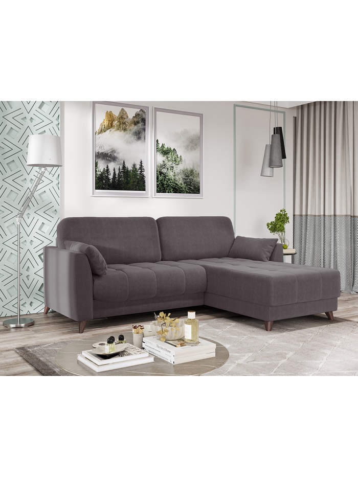 Диван угловой «Скандинавия», правый, НПБ, тик – так, цвет серый newtone antracite - Фото 1