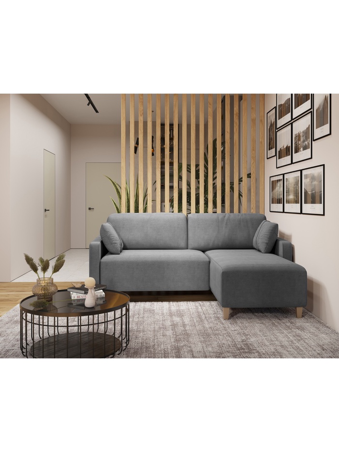 Диван угловой «Стокгольм», НПБ, тик – так, цвет серый luma 23 - Фото 1