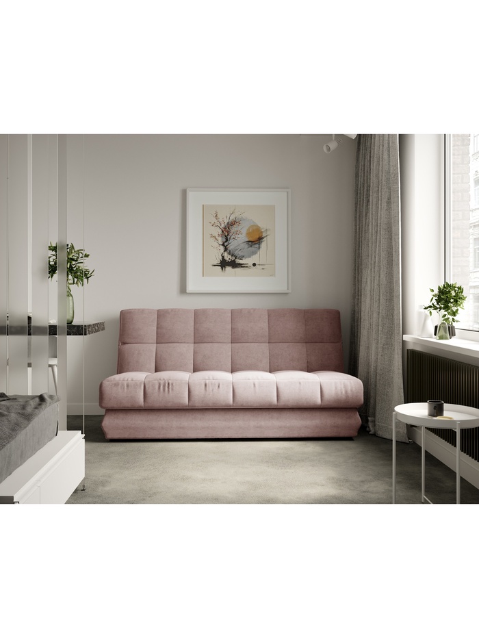 Диван прямой «Фишт», пружинный блок, книжка, цвет пудровый ultra rose - Фото 1