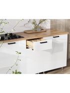 Кухонный гарнитур угловой «Рио» New, 1000×2600 мм, цвет белый глянец/дуб крафт/дуб вотан - Фото 4