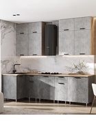 Кухонный гарнитур угловой «Рио» New, 1000×2600 мм, цвет бетон светлый/бетон тёмный/дуб вотан - Фото 1