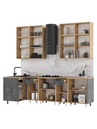 Кухонный гарнитур угловой «Рио» New, 1000×2600 мм, цвет бетон светлый/бетон тёмный/дуб вотан - Фото 2