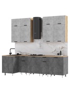 Кухонный гарнитур угловой «Рио» New, 1000×2600 мм, цвет бетон светлый/бетон тёмный/дуб вотан - Фото 3