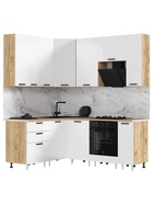 Кухонный гарнитур угловой «Рио» New, 1600×2000 мм, цвет белый глянец/дуб крафт/дуб вотан - Фото 4