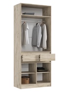 Шкаф двухстворчатый «Роджина», 1000×520×2400 мм, цвет кашемир/дуб крафт серый - Фото 2