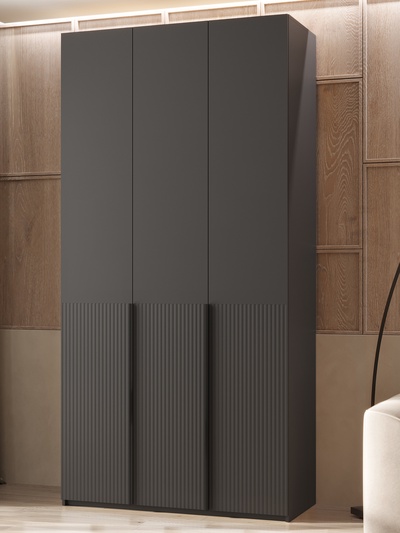 Шкаф трёхстворчатый «Марвэл», 1200×508×2400 мм, цвет браш графит/графит