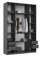 Шкаф четырёхстворчатый «Марвэл», 1600×508×2400 мм, цвет браш графит/графит - Фото 2