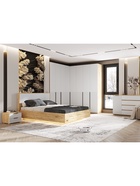 Кровать двуспальная парящая «Марвэл», с подъёмным механизмом, 1600×2000 мм, цвет браш вайт/дуб крафт 10933692