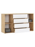 Комод напольный «Марвэл», 2 двери, 4 ящика, 1600×450×900 мм, цвет браш вайт/дуб крафт 10933695