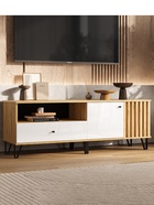 Тумба под ТВ «Роджина», 1502×426×511 мм, цвет белый глянец/дуб крафт - Фото 1