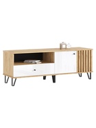 Тумба под ТВ «Роджина», 1502×426×511 мм, цвет белый глянец/дуб крафт - Фото 4