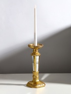 УЦЕНКА Подсвечник полистоун на 1 свечу «Зазеркалье» золото 10.7×10.7×26.4 см - фото 14967128