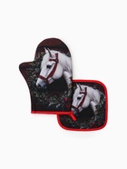 Кухонный набор «Этель»: варежка-прихватка 20×28 см, прихватка 19×19 см, красная - Фото 3