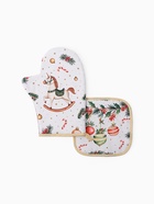 Кухонный набор «Этель»: варежка-прихватка 20×28 см, прихватка 19×19 см, белая - фото 809339551