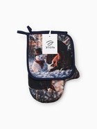 Кухонный набор «Этель»: варежка-прихватка 20×28 см, прихватка 19×19 см, синяя - фото 62159393