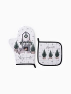 Кухонный набор «Этель» Magic winter: варежка-прихватка 20×27 см, прихватка 19×19 см - Фото 2