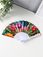 Веер складной «Пластилиновые цветы», 23 см, МИКС - фото 118994243