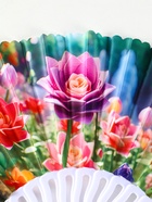 Веер складной «Пластилиновые цветы», 23 см, МИКС - фото 118994244